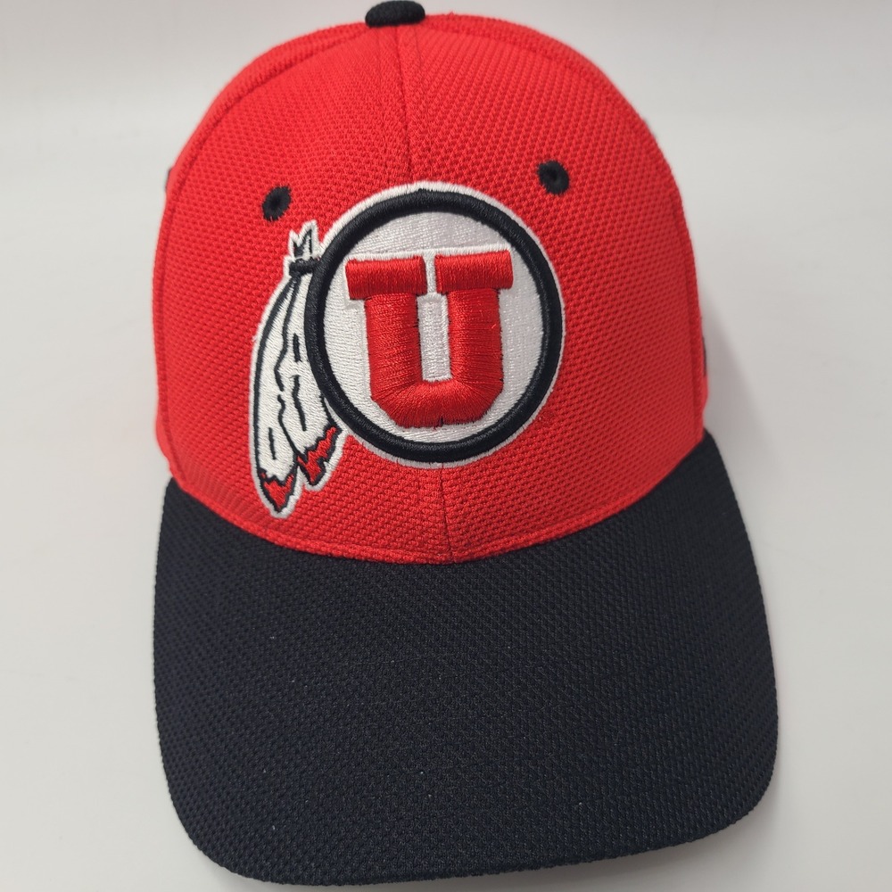 Utah Utes Hat Fitted (Seems S-M) Zephyr Red Black NCAA University Flex Fit Men